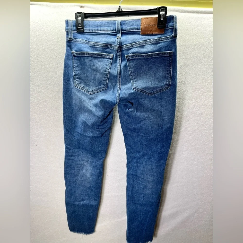 Lucky Brand Ava‎ Mid Rise Skinny Ankle Jeans Womens 4/27 Blue Denim Stretch 2460